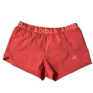 Adidas | Sample Pink Running Shorts Spell Out Logo Notch Side Size Small